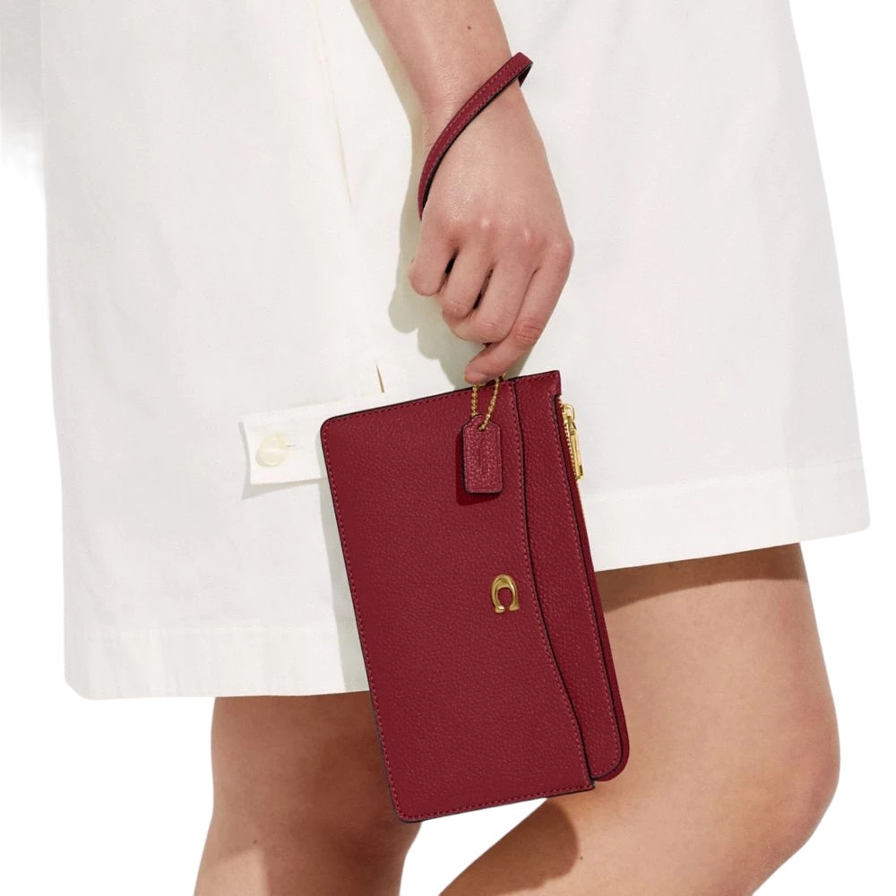 NWT Coach L Zip Wristlet Cherry - Picture 4 of 5